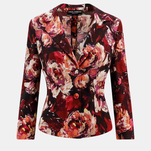 Dolce & Gabbana Multicolor Cady Peonie Flower Print Blazer IT 46 - Dolce & Gabbana - Modalova