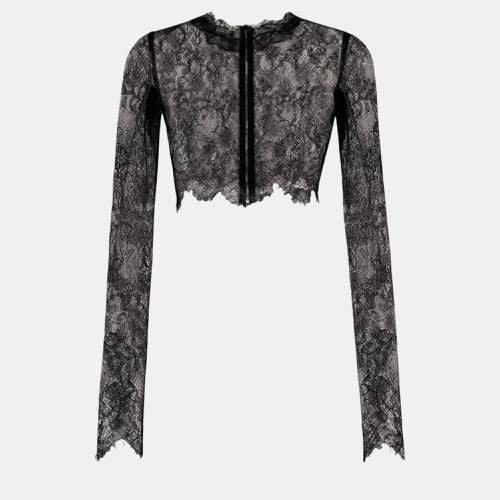 Dolce & Gabbana Black Chantilly Lace Top IT 52 - Dolce & Gabbana - Modalova