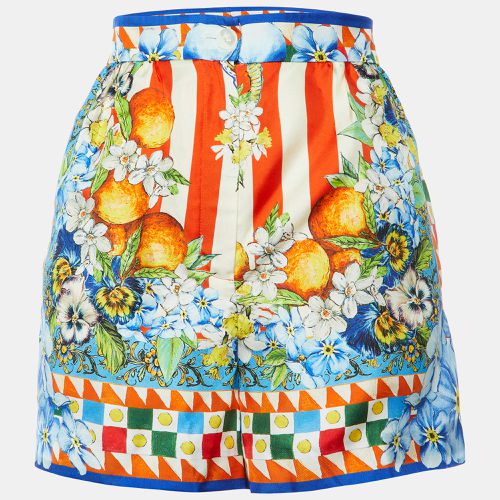 Dolce & Gabbana Multicolor Carretto Siciliano Print Silk Shorts M - Dolce & Gabbana - Modalova