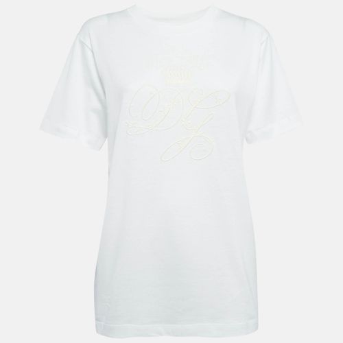 Dolce & Gabbana White Logo Embroidered Cotton T-Shirt S - Dolce & Gabbana - Modalova