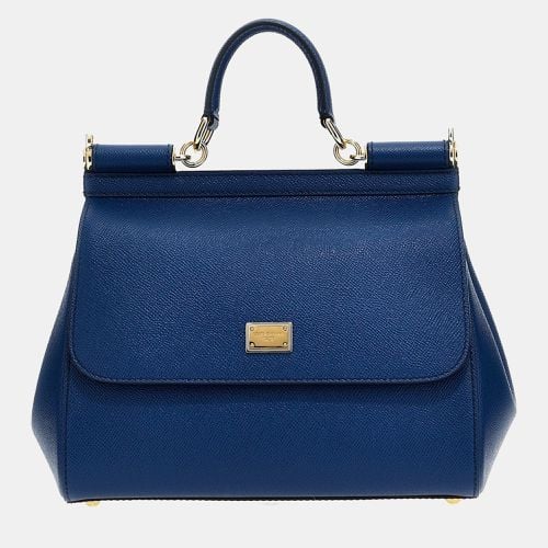 Calfskin Leather sicily Midi Handbag - Dolce & Gabbana - Modalova