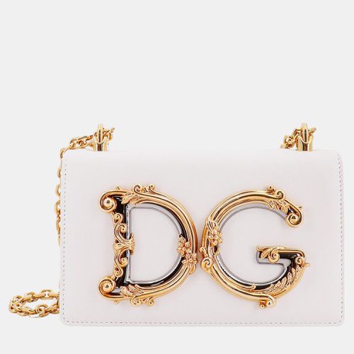 Dolce & Gabbana White Leather DG Girls Shoulder Bag - Dolce & Gabbana - Modalova