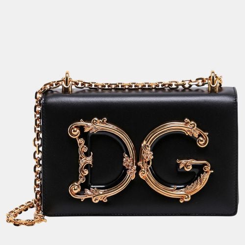 Dolce & Gabbana Black Leather DG Girls Shoulder Bag - Dolce & Gabbana - Modalova