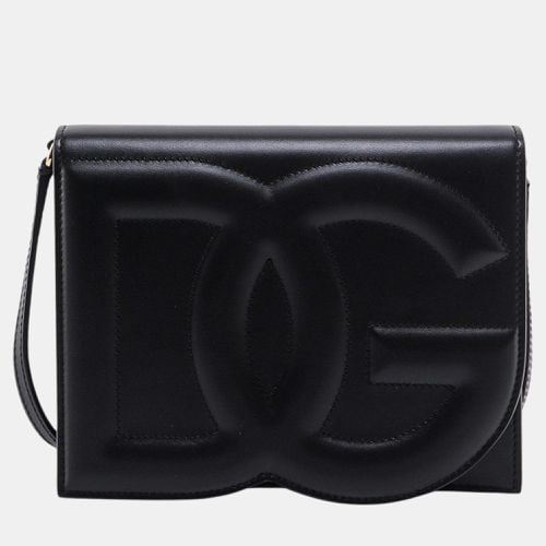 Dolce & Gabbana Black Leather DG Logo Shoulder Bag - Dolce & Gabbana - Modalova