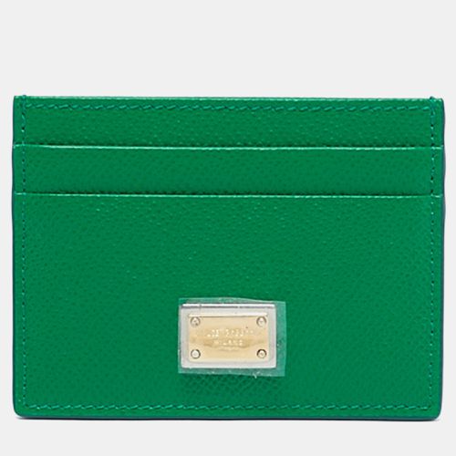 Dolce & Gabbana Green Leather Card Holder - Dolce & Gabbana - Modalova