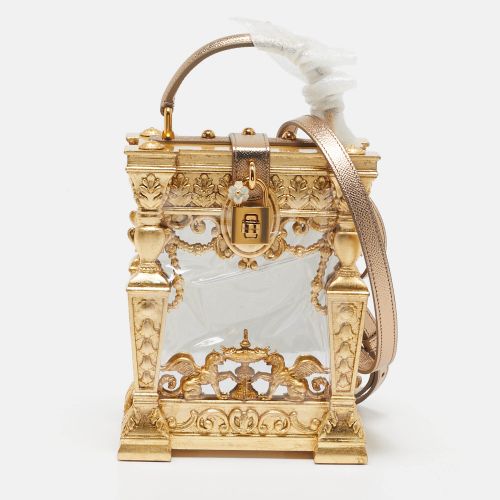 Dolce & Gabbana Gold Wood Acrylic Baroque Box Top Handle Bag - Dolce & Gabbana - Modalova