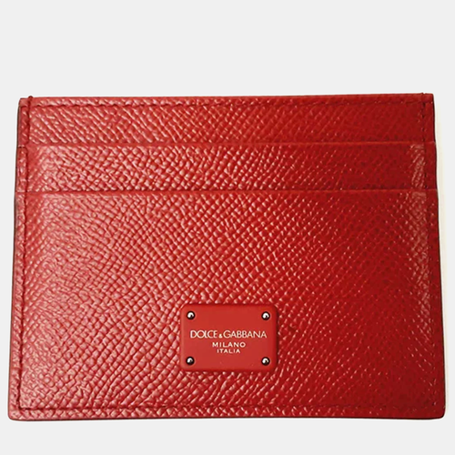 Dolce & Gabbana Red Leather Card Holder - Dolce & Gabbana - Modalova