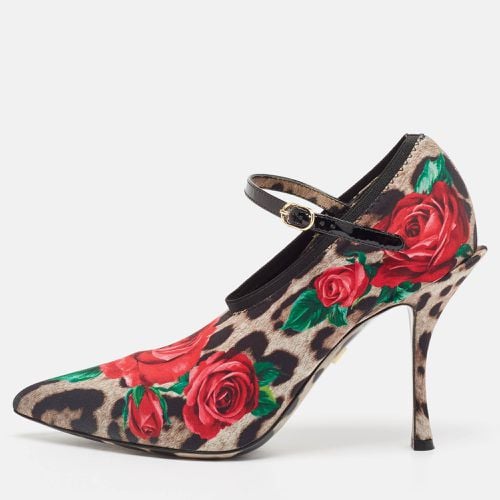 Dolce & Gabbana Multicolor Floral Satin and Patent Leather Mary Jane Pumps Size 38 - Dolce & Gabbana - Modalova