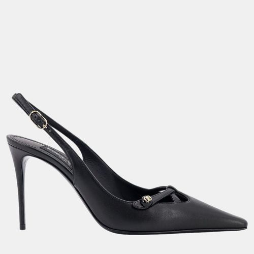 Dolce & Gabbana BlackLeather Slingback Pumps EU 37 - Dolce & Gabbana - Modalova