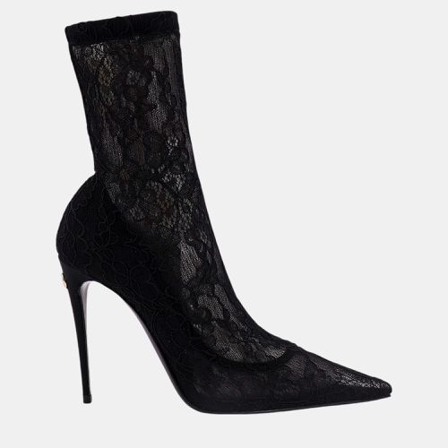 Dolce & Gabbana Black Lace Ankle Boots EU 36 - Dolce & Gabbana - Modalova