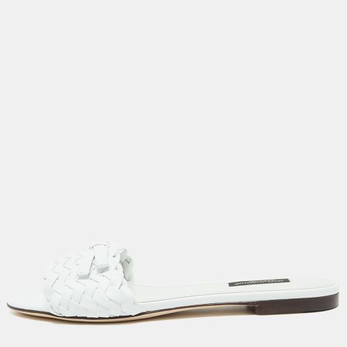 Dolce & Gabbana White Braided Leather Flat Slides Size 36 - Dolce & Gabbana - Modalova