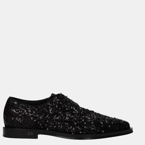 Dolce & Gabbana Black Sequin Derby Shoes Size US 7 EU 37.5 - Dolce & Gabbana - Modalova