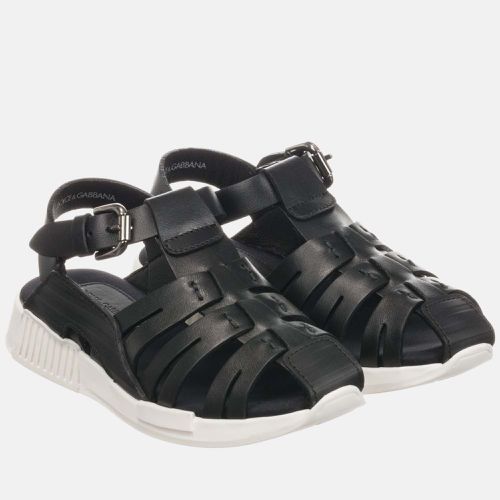 Dolce & Gabbana Kids Black Leather - Closed Toe Vitello Sandals EU 33 - Dolce & Gabbana - Modalova