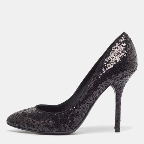 Dolce & Gabbana Black Sequins Round Toe Pumps Size 37.5 - Dolce & Gabbana - Modalova