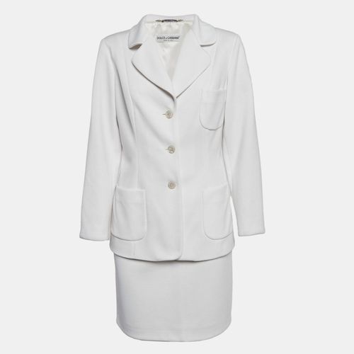 Dolce & Gabbana Vintage White Knit Single Breasted Skirt Suit M - Dolce & Gabbana - Modalova