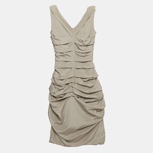 Dolce & Gabbana Grey Silk Ruched Mini Dress S - Dolce & Gabbana - Modalova