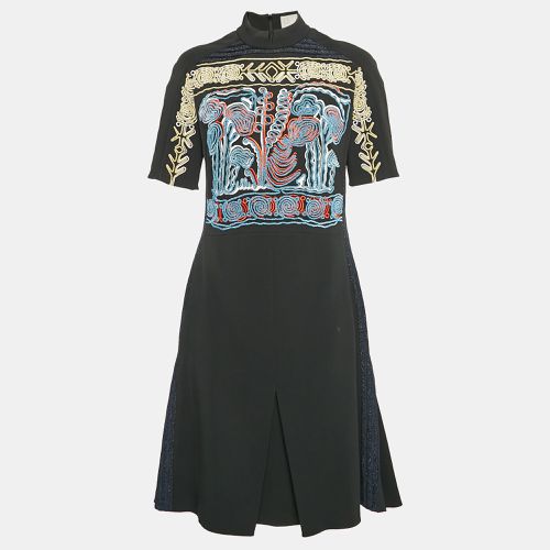 Peter Pilotto Black Embroidered Crepe Lace Trim Short Dress M - Dolce & Gabbana - Modalova