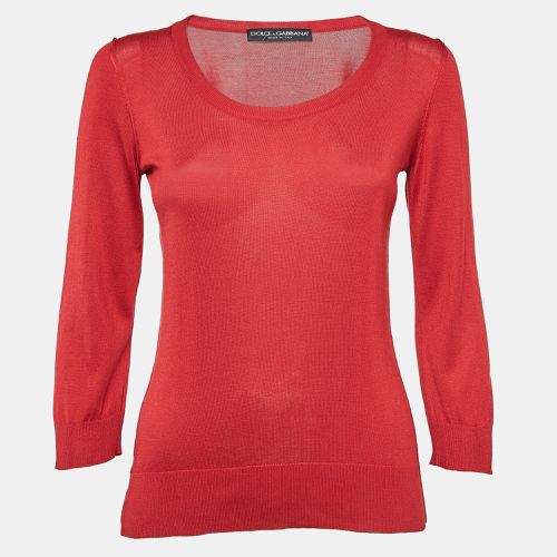 Dolce & Gabbana Red Jersey Full Sleeve Round Neck Jumper S - Dolce & Gabbana - Modalova