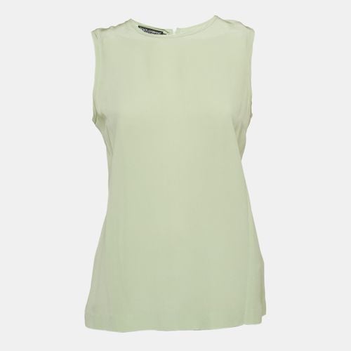 Dolce & Gabbana Green Silk Sleeveless Top S - Dolce & Gabbana - Modalova