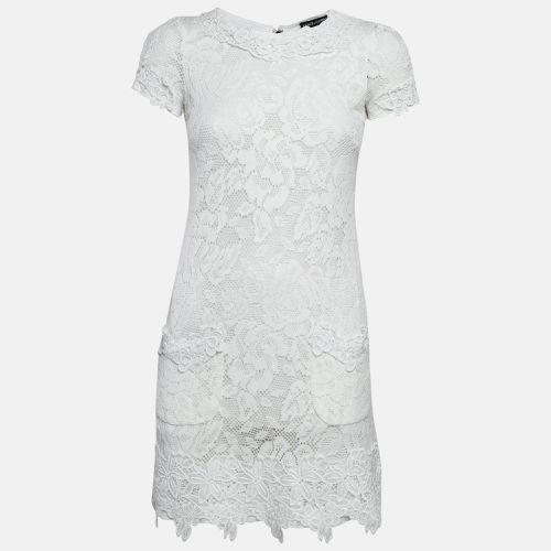 Dolce & Gabbana White Floral Lace Applique Trim Detail Mini Dress S - Dolce & Gabbana - Modalova