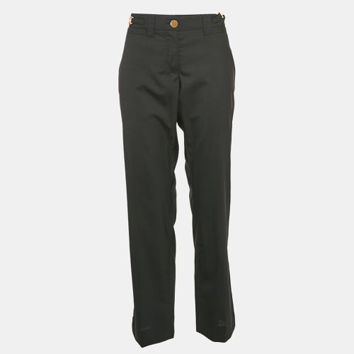 Dolce & Gabbana Black Wool Logo Metal Detail Trousers L - Dolce & Gabbana - Modalova