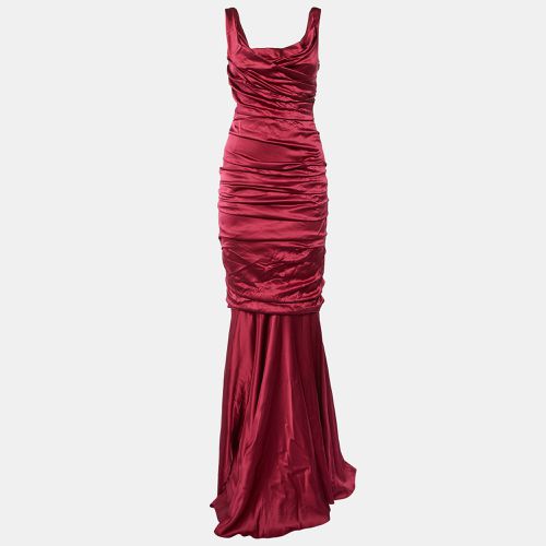 Dolce & Gabbana Burgundy Silk Ruched Special Edition Gown M - Dolce & Gabbana - Modalova