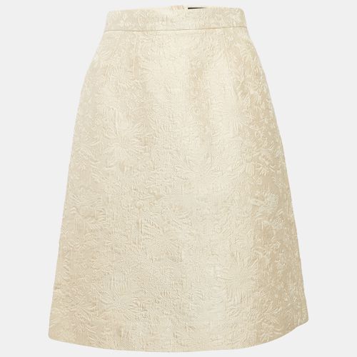 Dolce & Gabbana Cream Floral Jacquard Pencil Skirt S - Dolce & Gabbana - Modalova