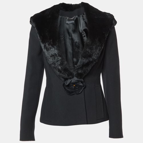 Dolce & Gabbana Black Wool Fur Collar Detail Jacket M - Dolce & Gabbana - Modalova