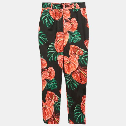 Dolce & Gabbana Black Anthurium Print Stretch Cotton Skinny Pants S - Dolce & Gabbana - Modalova