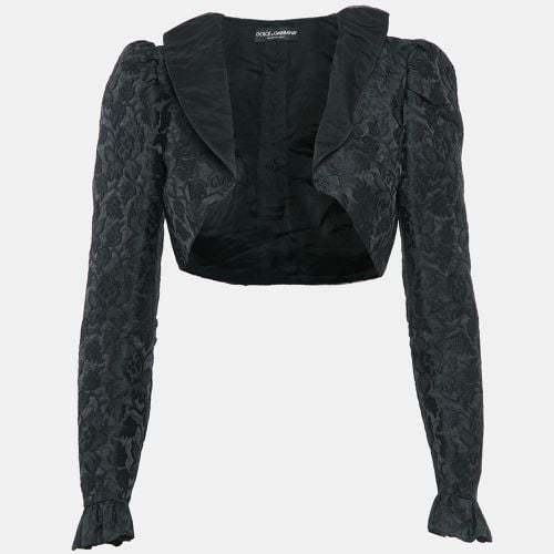 Dolce & Gabbana Black Jacquard Ruffled Bolero Jacket S - Dolce & Gabbana - Modalova