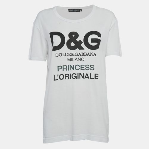 Dolce & Gabbana White Logo Print Cotton Jersey T-Shirt S - Dolce & Gabbana - Modalova