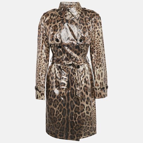 Dolce & Gabbana Brown Leopard Print Double Breasted Trench Coat S - Dolce & Gabbana - Modalova