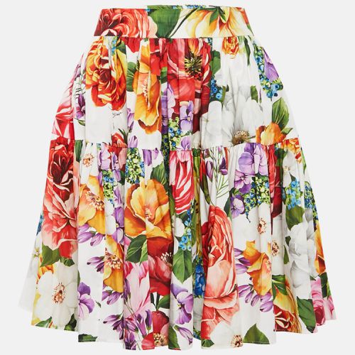 Dolce & Gabbana Multicolor Floral Print Tiered Knee Length Skirt L - Dolce & Gabbana - Modalova