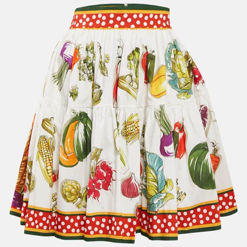 Dolce & Gabbana White Vegetable Print Tiered Mini Skirt L - Dolce & Gabbana - Modalova