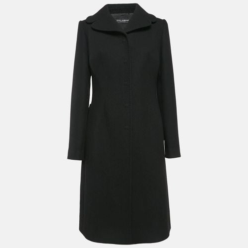 Dolce & Gabbana Black Wool Knit Mid-Length Coat L - Dolce & Gabbana - Modalova