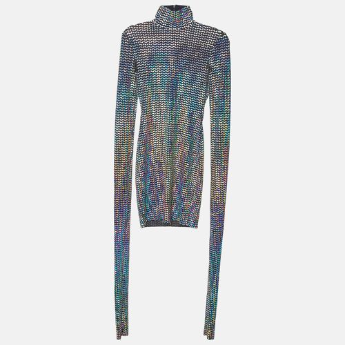 Dolce & Gabbana Black Holographic Lurex Jersey Turtle Neck Mini Dress S - Dolce & Gabbana - Modalova