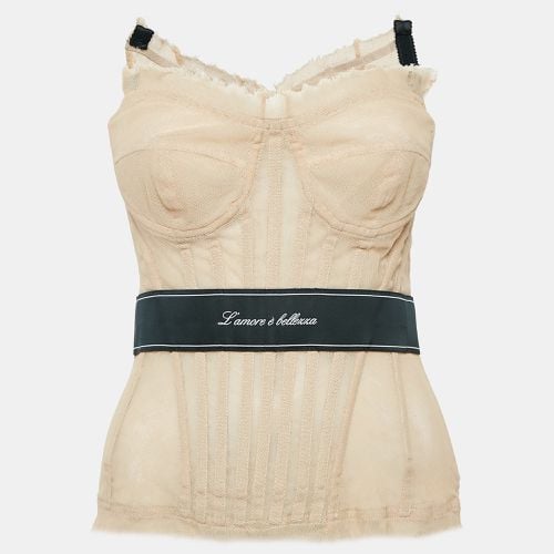 Nude Tulle Corset Top M - Dolce & Gabbana - Modalova