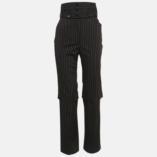 Dolce & Gabbana Black Pinstripe Wool Detachable Detail Trousers S - Dolce & Gabbana - Modalova