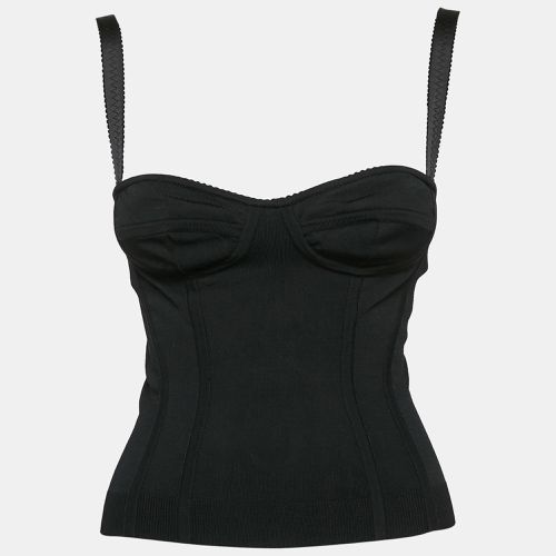 Dolce & Gabbana Black Stretch Knit Corset Top S - Dolce & Gabbana - Modalova