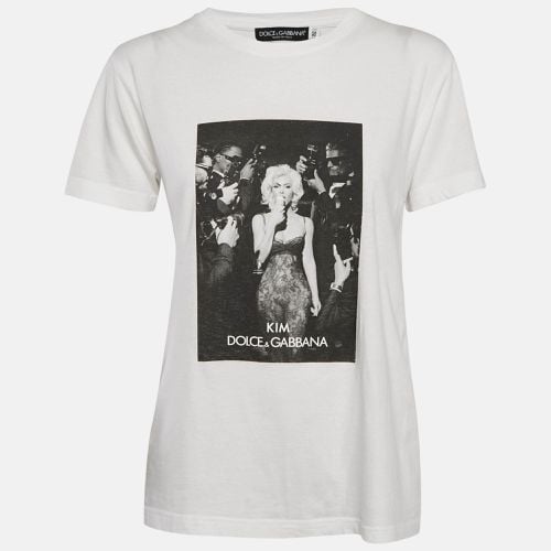 Dolce & Gabbana X Kim White Printed Jersey T-Shirt S - Dolce & Gabbana - Modalova