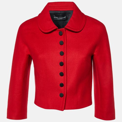 Dolce & Gabbana Red Wool Cropped Coat S - Dolce & Gabbana - Modalova