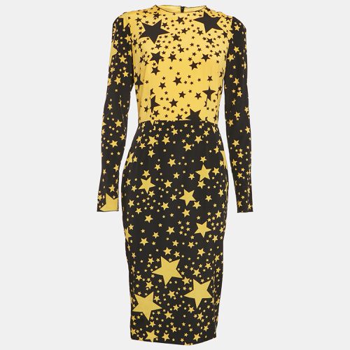 Dolce & Gabbana Black/Yellow Stars Print Silk Midi Dress M - Dolce & Gabbana - Modalova