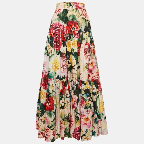 Dolce & Gabbana Multicolor Floral Print Poplin Tiered Maxi Skirt M - Dolce & Gabbana - Modalova