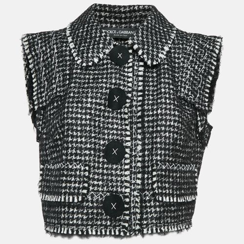 Dolce & Gabbana Monochrome Houndstooth Tweed Vest L - Dolce & Gabbana - Modalova