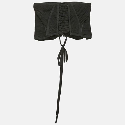 Dolce & Gabbana Black Tulle Lace-Up Corset Top M - Dolce & Gabbana - Modalova