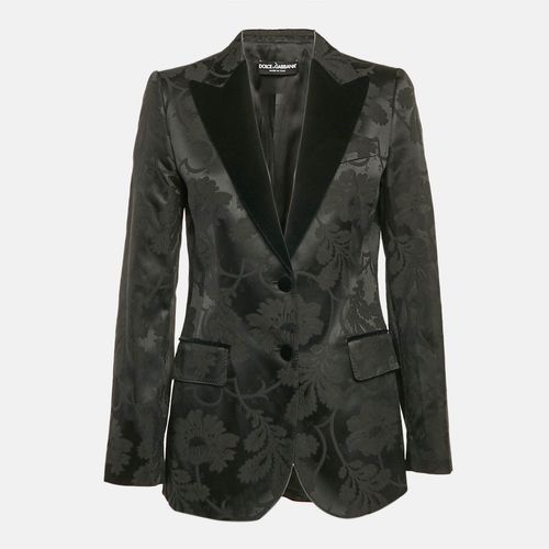 Dolce & Gabbana Black Floral Jacquard Velvet Trim Blazer M - Dolce & Gabbana - Modalova