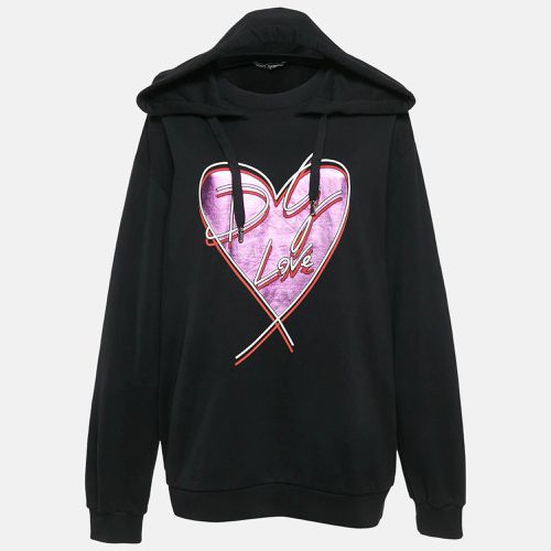 Dolce & Gabbana Black Heart Foil Print Hooded Sweatshirt M - Dolce & Gabbana - Modalova