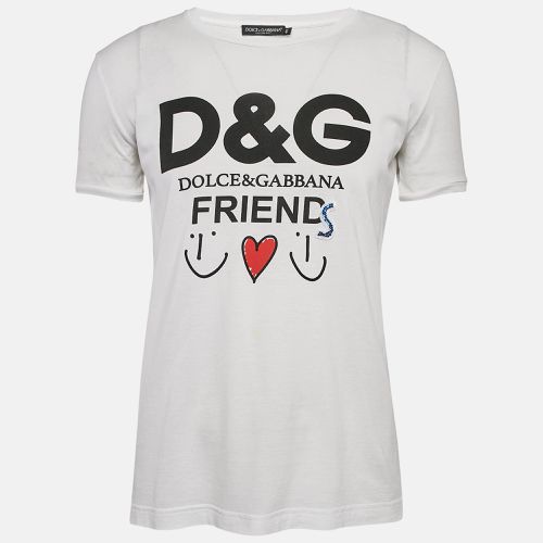 Dolce & Gabbana White Printed Cotton T-Shirt S - Dolce & Gabbana - Modalova