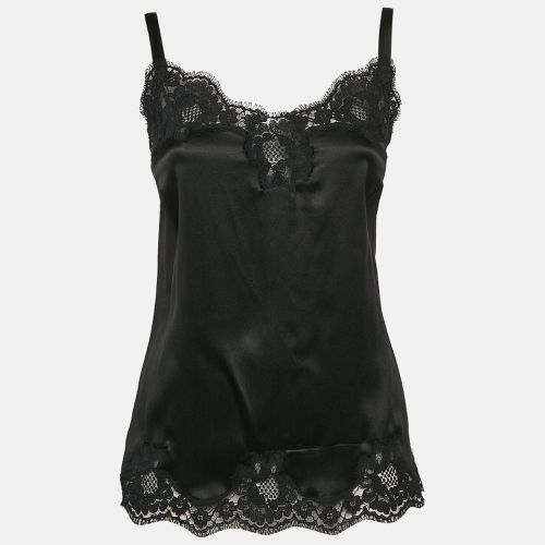 Dolce & Gabbana Black Silk Satin Lace Trimmed Camisole L - Dolce & Gabbana - Modalova