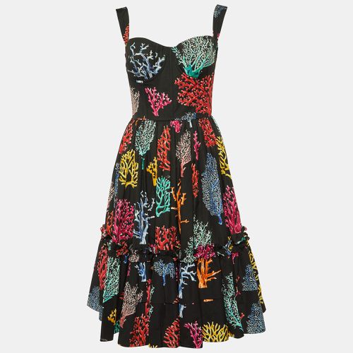 Dolce & Gabbana Black Coral Reef Print Cotton Corset Dress M - Dolce & Gabbana - Modalova